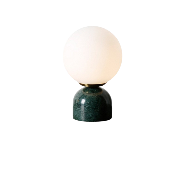 BowLift | Marnor | Marble Table Lamp with Glass Shade – Scandinavian Minimalist Design