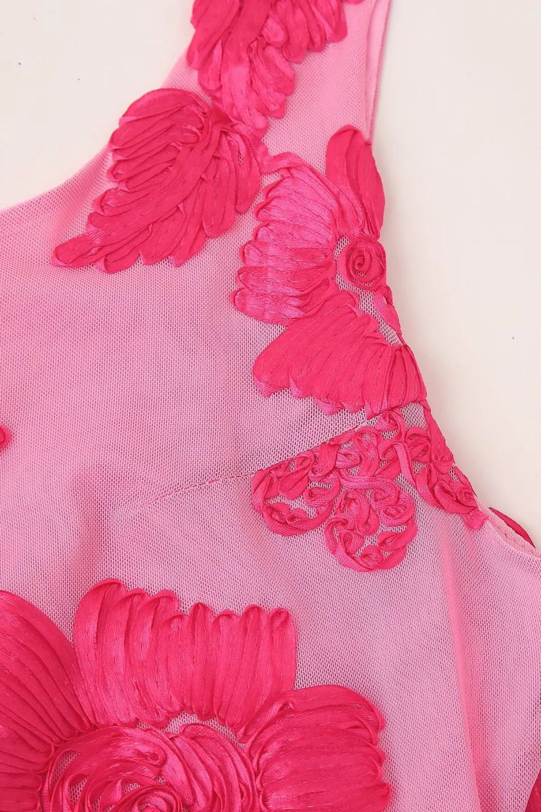 Calliope - Floral Appliqué Mesh Maxi Dress