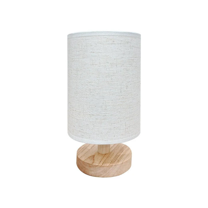 USB Solid Wood Fabric Table Lamp