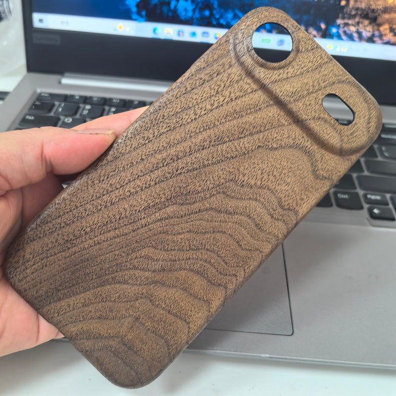 Handcrafted full-grain wood protective phone case with raised camera bezel Azura