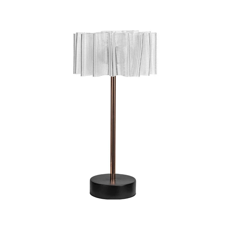 Pleated Full-Aluminum Rechargeable Table Lamp