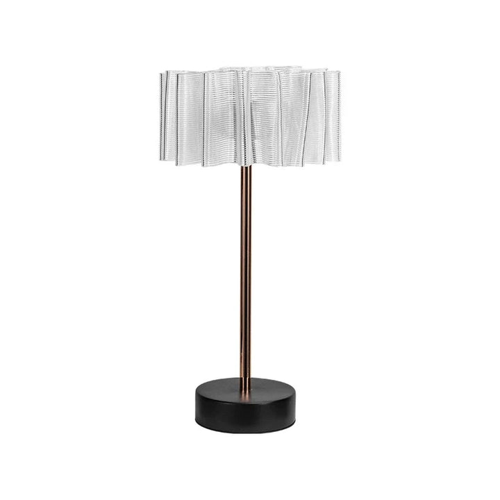 Pleated Full-Aluminum Rechargeable Table Lamp