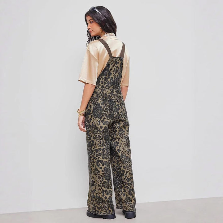NYELISSE – RETRO STATEMENT WIDE-LEG LEOPARD JUMPSUIT