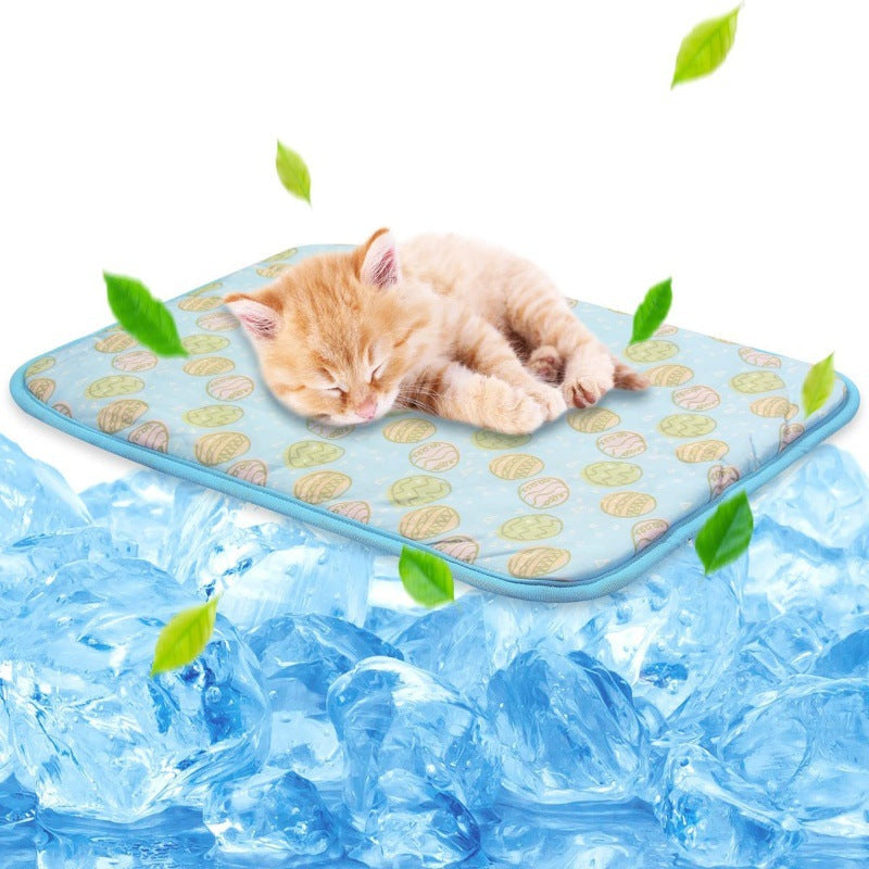 Unisex nan self-cooling pet cooling mat with pressure-activated gel core and non-slip bottom Azura