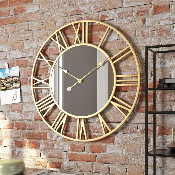 BowLift | Metal Vintage Large Size Wall Clock with Mirror 39cm