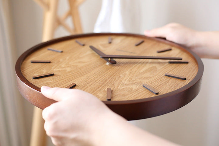 BowLift | Minimalistic Quiet Wooden Wall Clock 12 Inch