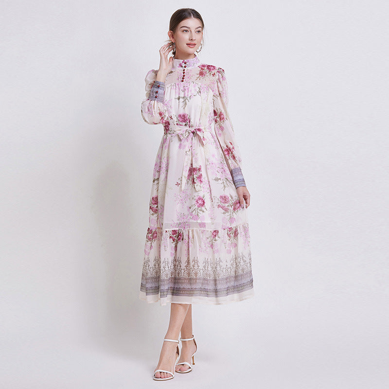 Sarah | Elegant Floral Chiffon Dress