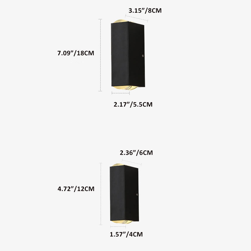 Azura | Modern Waterproof LED Outdoor Wall Light | Rectangular Up/Down Aluminum Fixture