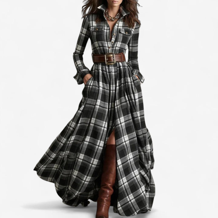 Barbara - Timeless Checkered Maxi Dress