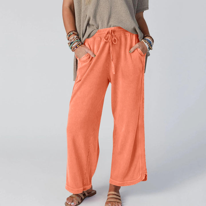 LETTY - RETRO BLOOM HIGH BANDED WIDE TROUSERS