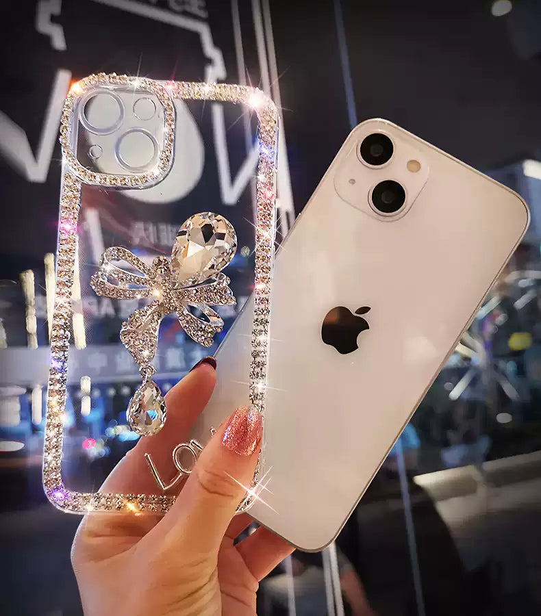 Azura | Sparkle Shell Diamond Bow iPhone Case