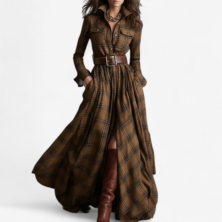 Barbara - Timeless Checkered Maxi Dress