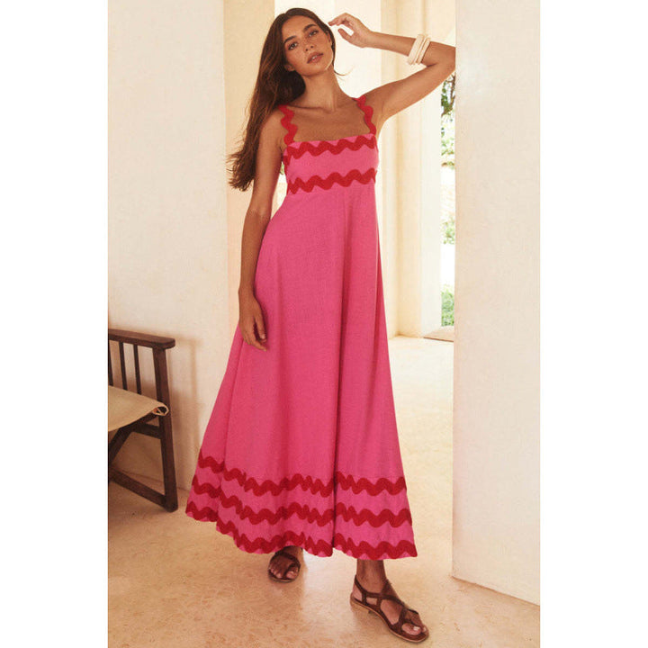 Wrenley - Boho Slash Neck Maxi Dress