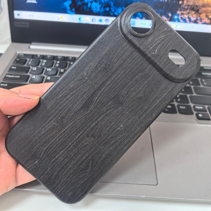Handcrafted full-grain wood protective phone case with raised camera bezel Azura