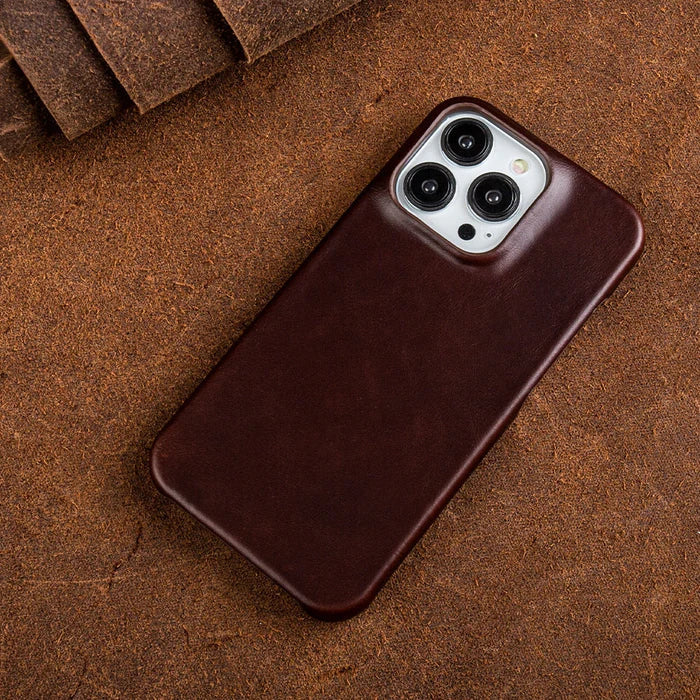 Azura | Oil Wax Genuine Leather Apple iPhone Case