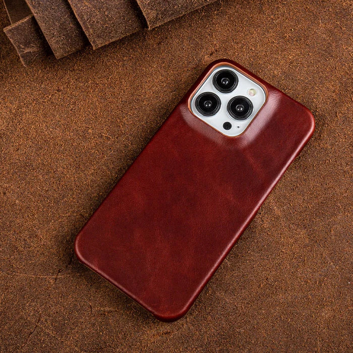 Azura | Oil Wax Genuine Leather Apple iPhone Case