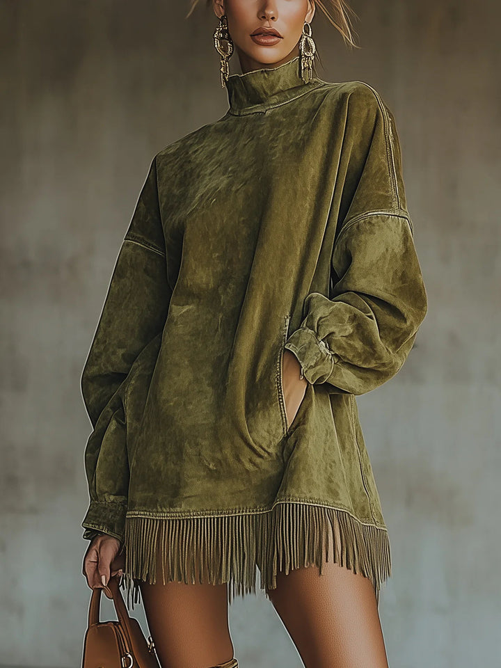 Narelsa | Oversized Dress with Fringe