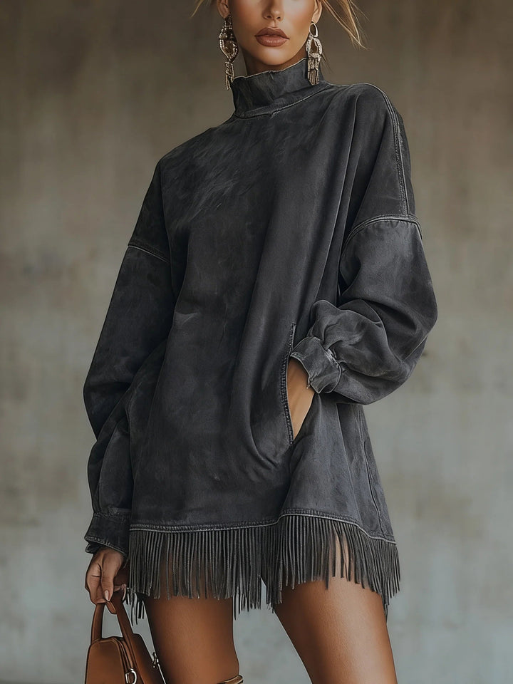 Narelsa | Oversized Dress with Fringe