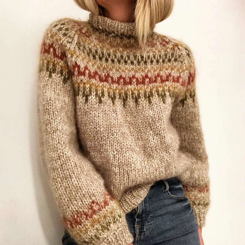 CLAIRE – NORDIC PATTERN KNIT SWEATER