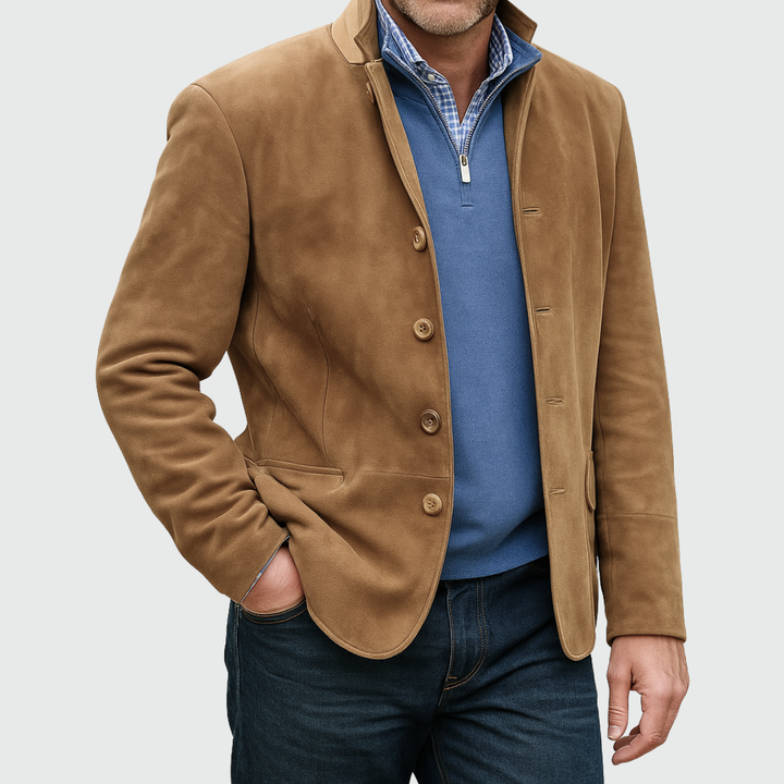 Ferdinando - Classic Button-Down Suede Blazer