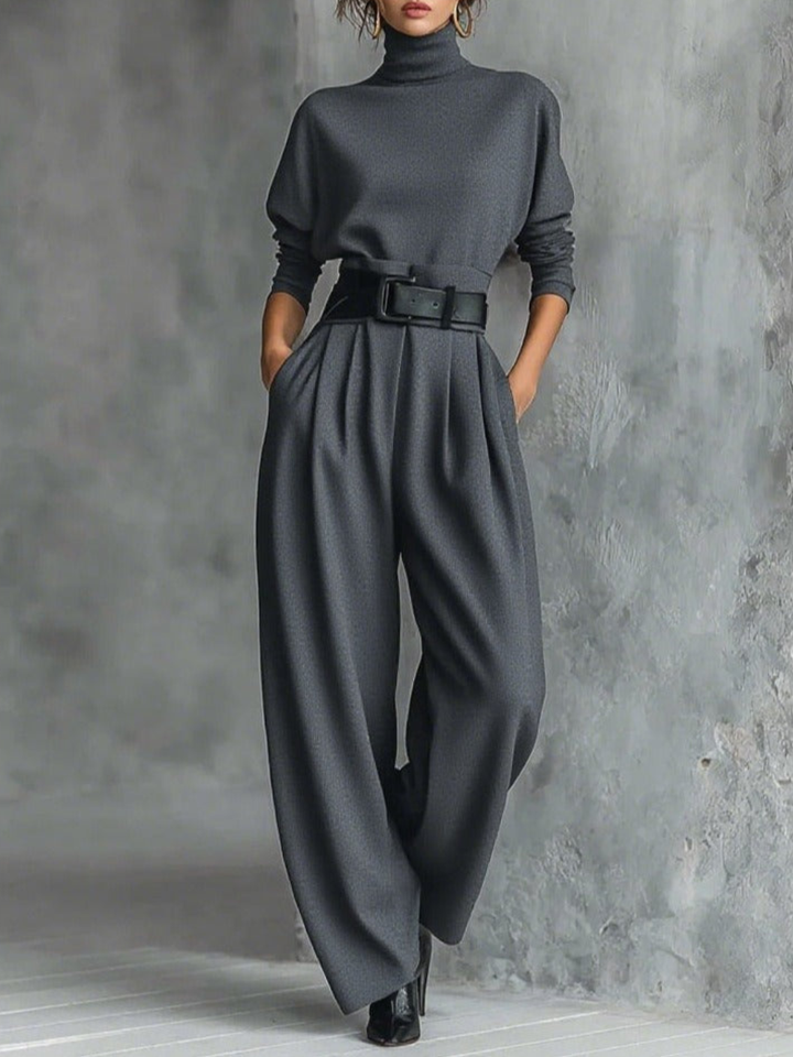 Jessica™ Elegant Top & Straight-Leg Pants Set
