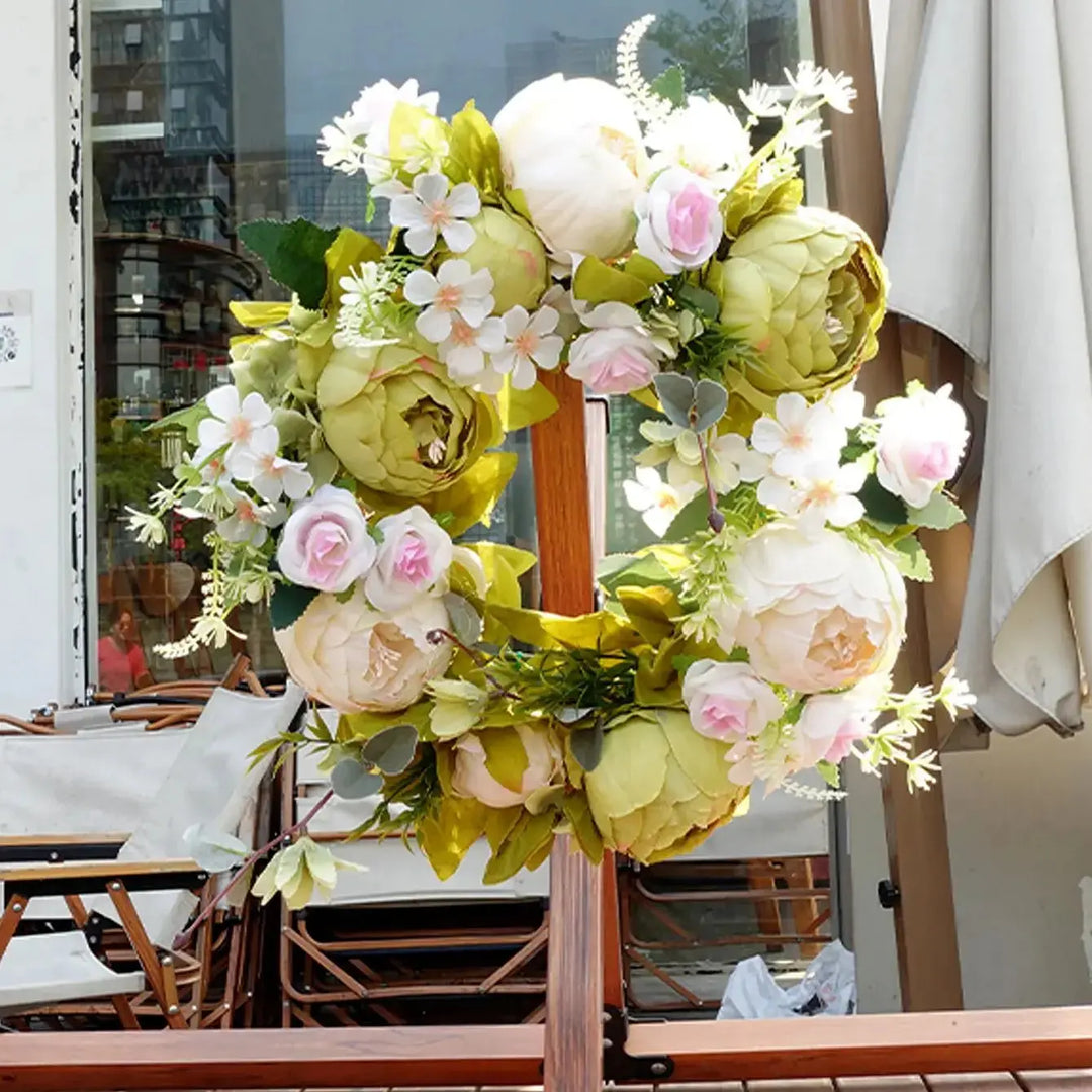 BowLift | Artificial Wreath - AutumnBloom - Outdoor & Peonies - Cozy Autumn Decoration