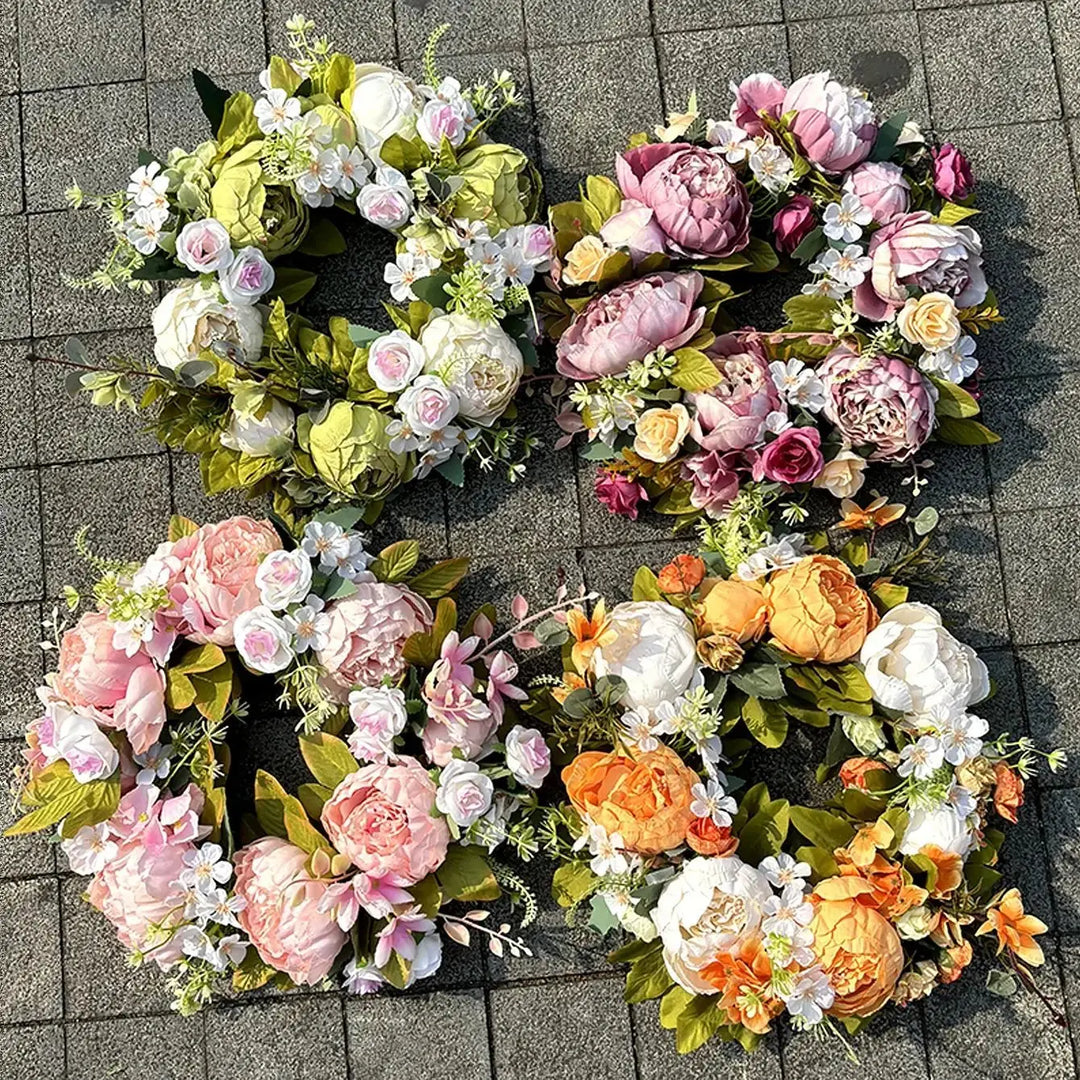 BowLift | Artificial Wreath - AutumnBloom - Outdoor & Peonies - Cozy Autumn Decoration
