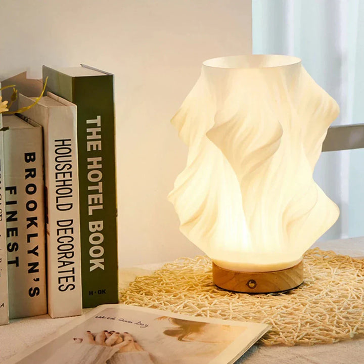 BowLift | LunaSwirl | Luxury Modern Swirl LED Table Lamp – Elegant Ambient Lighting