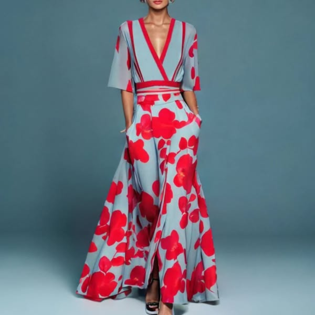 Michelle™ - Abito Elegante con Fantasia Floreale