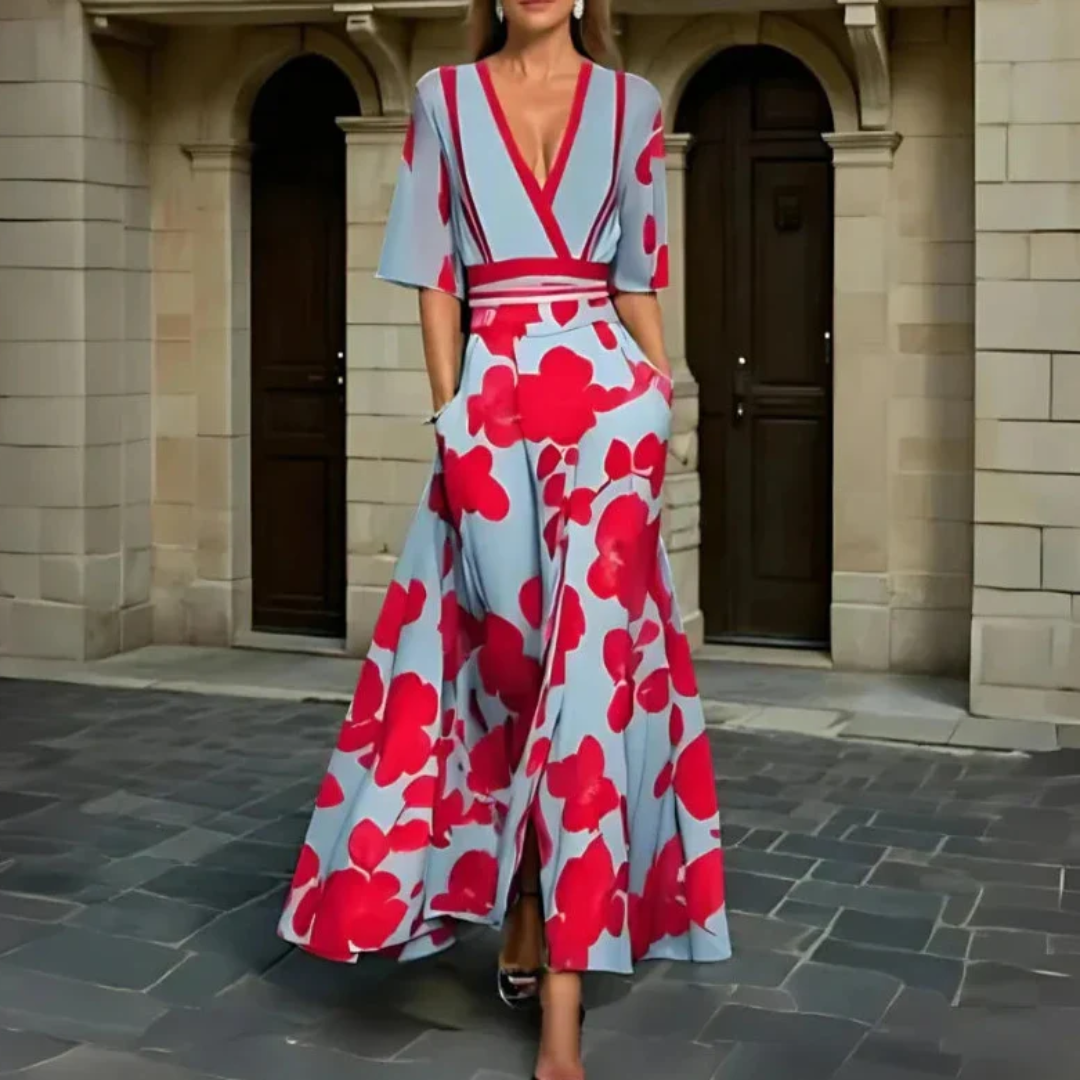 Michelle™ - Abito Elegante con Fantasia Floreale