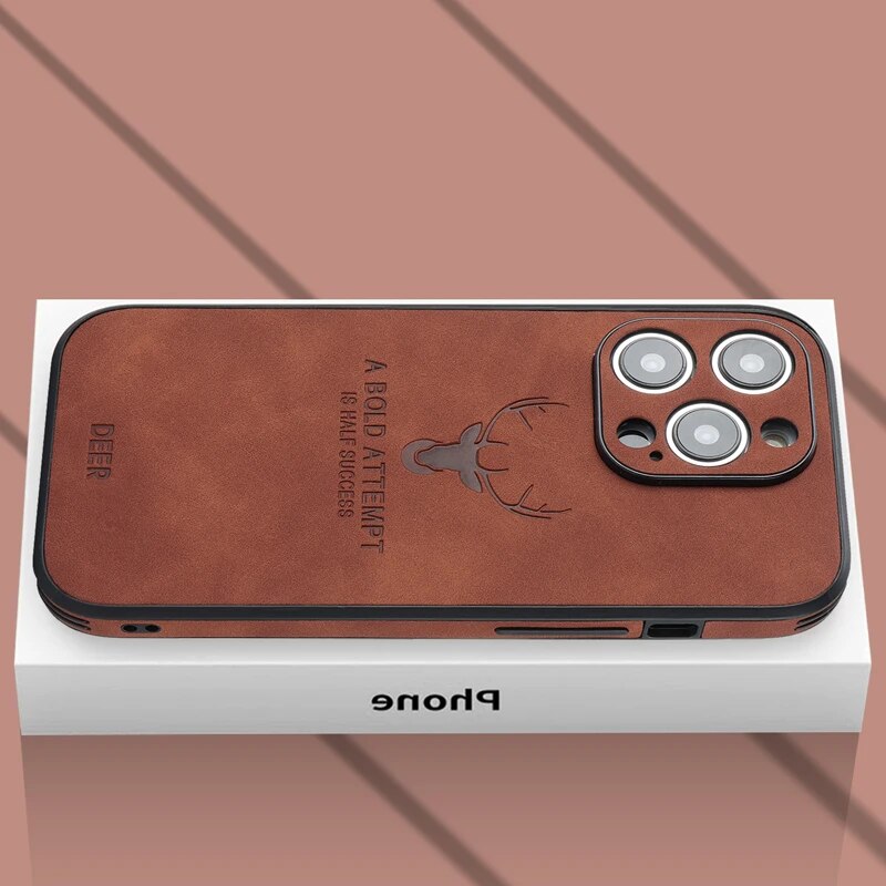 Azura | Deer - Luxury Leather iPhone Case with Stylish Design and Shockproof Protection
