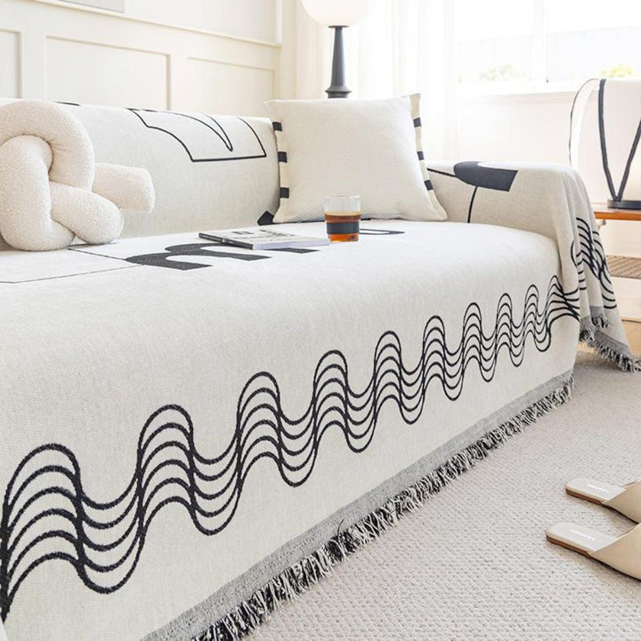 BowLift | Ripple Curve Line Flow Sofa Cover