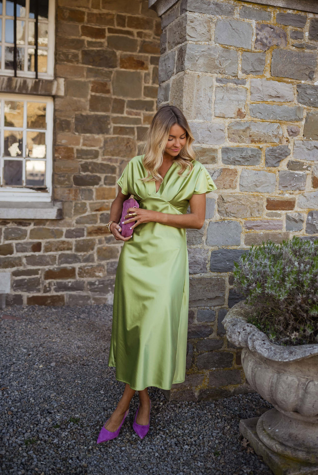 Eleonore™ | The Satin Dress with V-Neck
