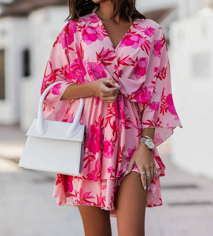 Valeria - Bohemian Floral Mini Dress
