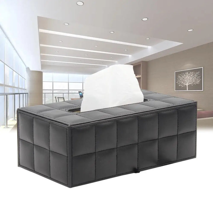 BowLift | Modern Tissue Box Holder Square, Napkin Holder Pump Paper Case Dispenser, Facial Tissue Box Cover for Home Bathroom Office Desk