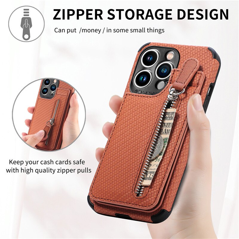 Azura | Zip Zip Elegance Wallet iPhone Case