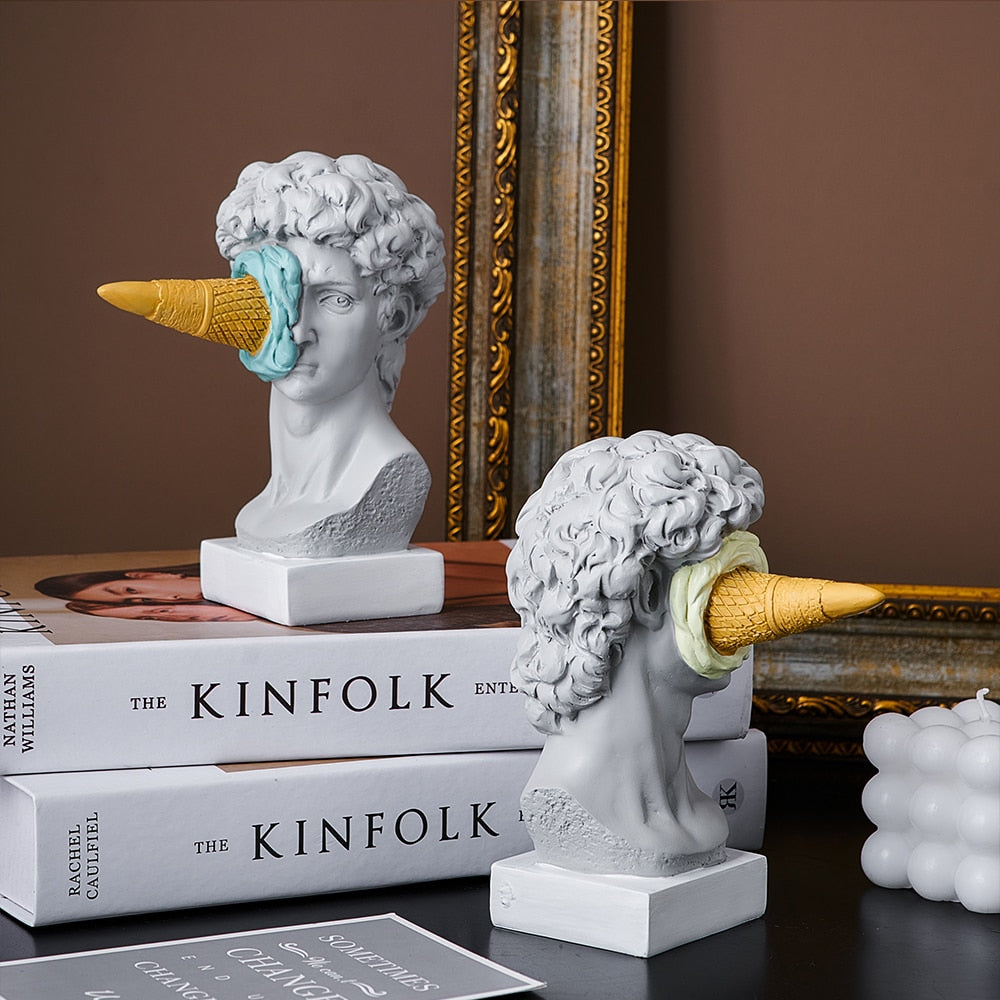 BowLift | David Figurine with Ice Cream Home Decoration Sculpture
