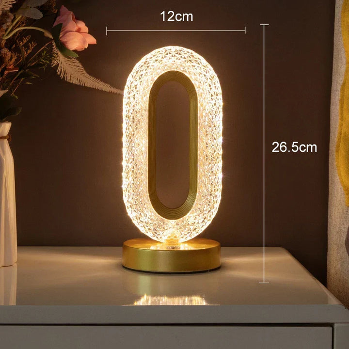 BowLift | Crystal LED Table Lamp: Dimmable, USB Charging, Touch & Remote Control