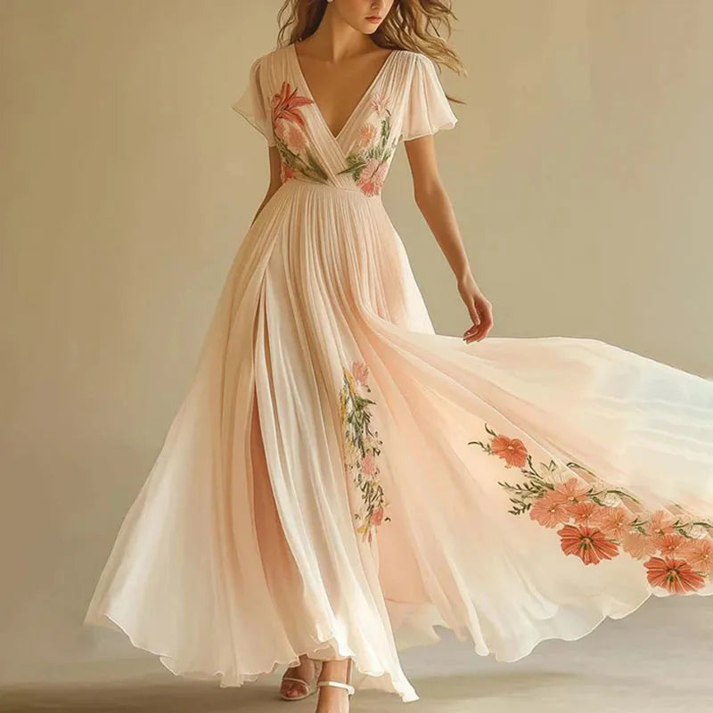 Rose | Elegant party dresses with V-neck and high waist