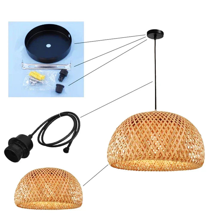 BowLift | Luxora Handwoven Bamboo Pendant Light - Eco-friendly Ceiling Lamp