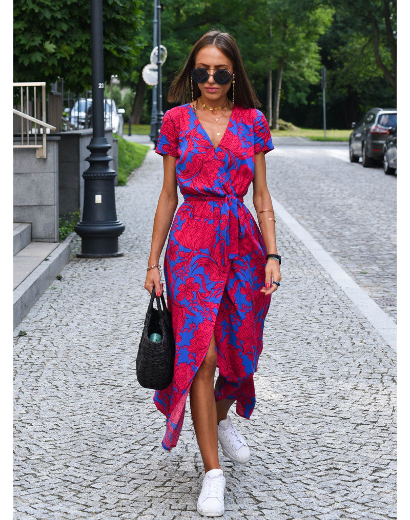 Alina – Floral Wrap Midi Dress