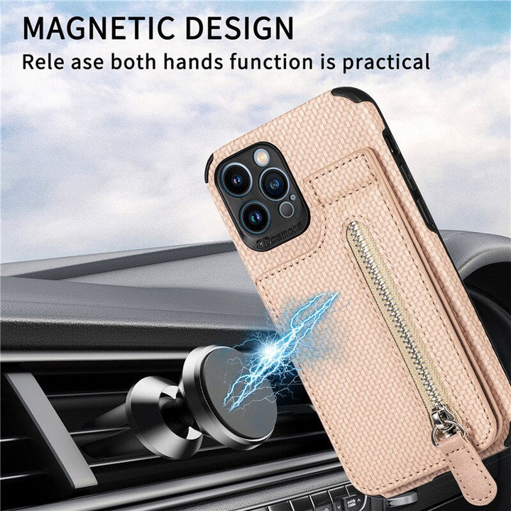 Azura | Zip Zip Elegance Wallet iPhone Case