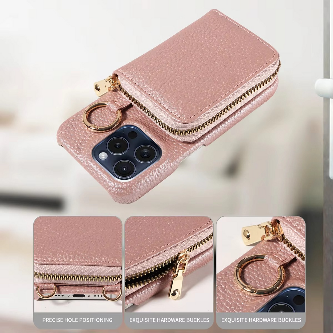 Azura | Premium Leather Multi-Function iPhone Case with Anti-Degaussing Protection