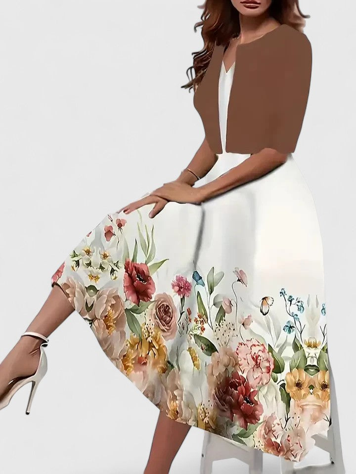 AURORA – BLOSSOM ELEGANCE MIDI DRESS
