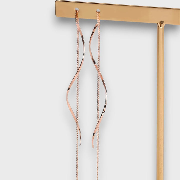 Elwira – Long Wave-Shaped Earrings