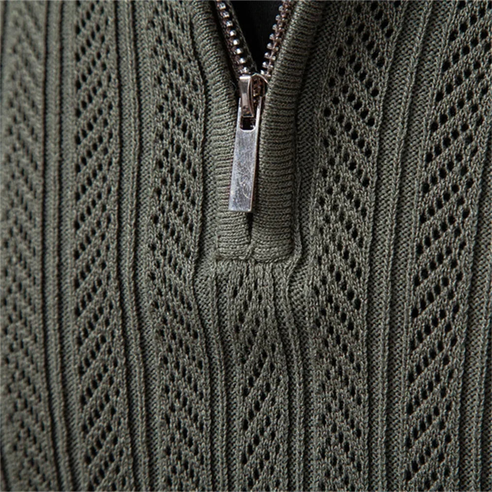 Armand - Luxury Structured Zip-Up Polo Shirt For Men