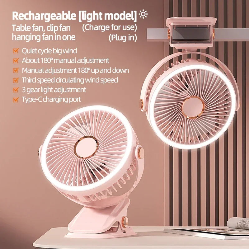Azura | Multi-Angle Outdoor Clip-On Rechargeable Cooling Fan