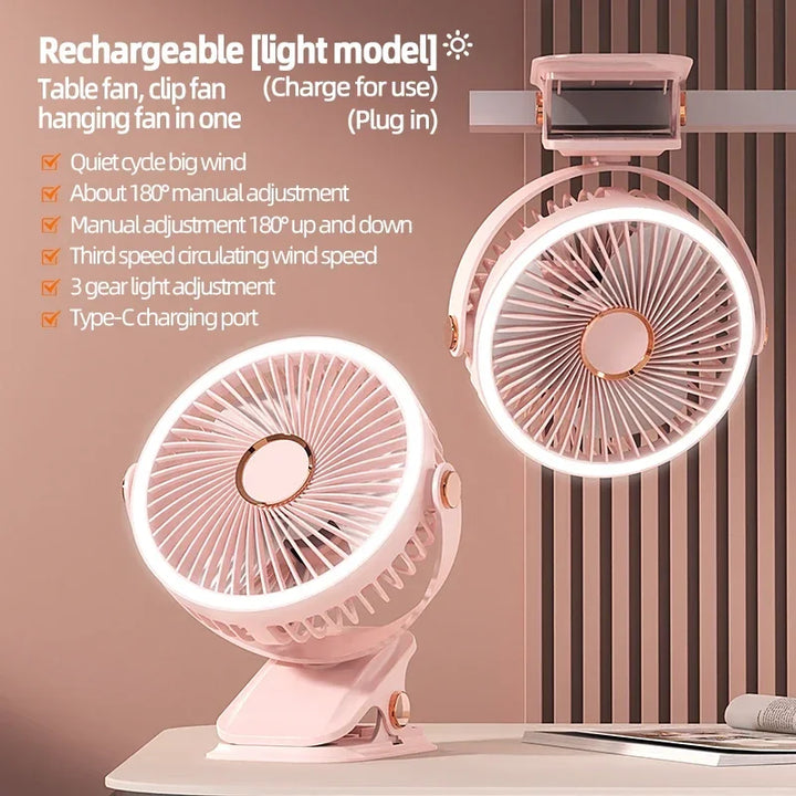 Azura | Multi-Angle Outdoor Clip-On Rechargeable Cooling Fan