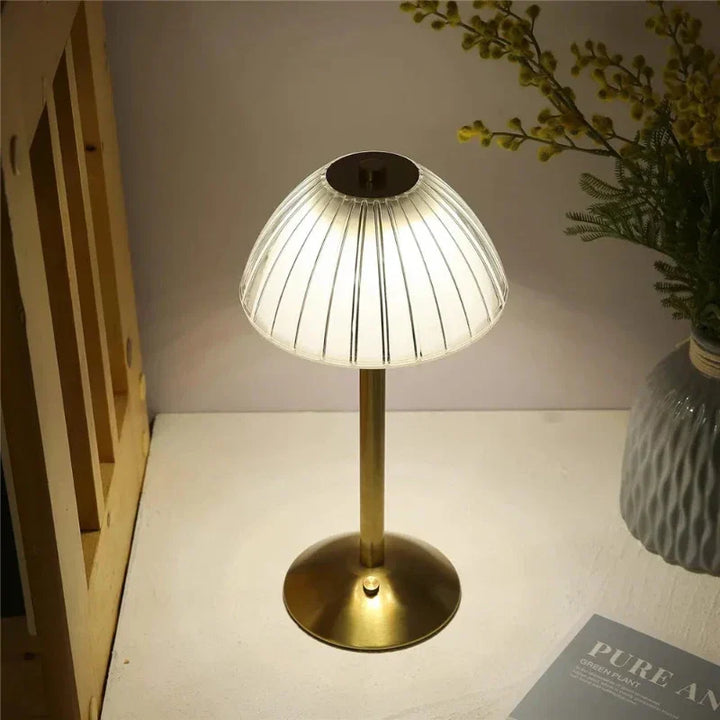 BowLift | GlassGleam | Cordless three-color LED table lamp with dimming function