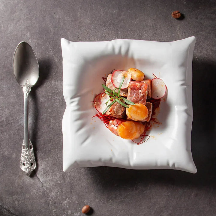 Azura | Ceramic Artistic Pillow Shape Food Plate